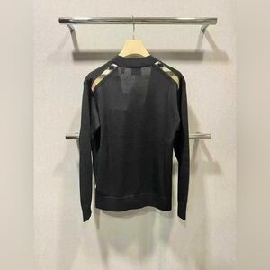 New Burberry women cardigan size L black and check